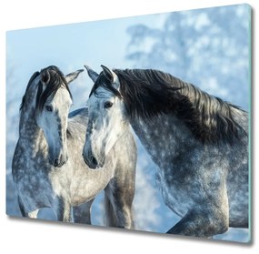 Üveg vágódeszka Szürke ló télen 60x52 cm