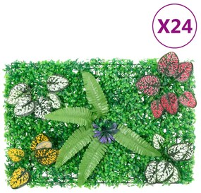 24 db zöld műnövénykerítés 40 x 60 cm