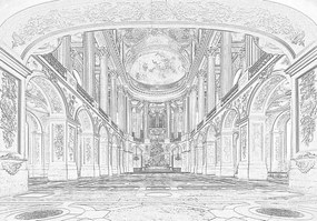 Versailles tapéta Oszlopépítészet elegancia palota belső terek 368x254+ragasztó