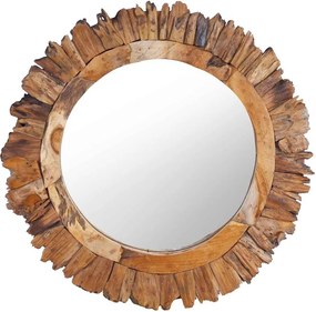 vidaXL kör alakú tíkfa falitükör 60 cm