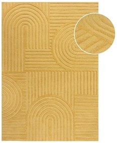 Zen Garden sárga gyapjú szőnyeg, 120 x 170 cm - Flair Rugs