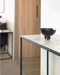 Fekete-fehér konzolasztal kerámia asztallappal 30x110 cm Rewena – Kave Home