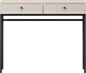 Lorini konzolasztal / toalettasztal 100 cm - kasmír / fekete fogantyúk / fém lábak