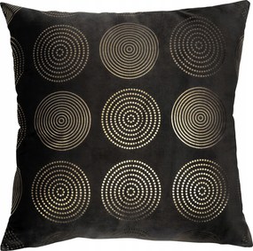 Díszpárnahuzat Glamour velúr Fekete Arany Mintás 45x45cm