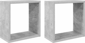 vidaXL 2 db betonszürke fali kockapolc 30 x 15 x 30 cm