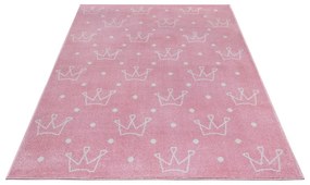 Rózsaszín gyerek szőnyeg 120x170 cm Crowns – Hanse Home