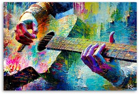 Gario Vászonkép Színes gitár Méret: 100 x 70 cm