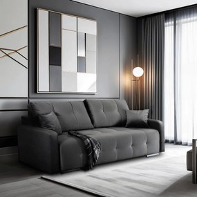 Sofa FAVIO Szara Welurowa