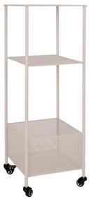 Torres acél polc kerekekkel, bézs, 3 polc 35x35x106 cm