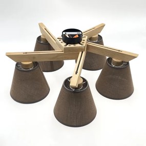 Brilagi - LED  Felületre szerelhető csillár  ANTHONY 5xE14/40W/230V tölgy/barna