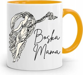 Sárga Bögre Ajándék Isteni Anyukának Anyuka Nyomtatott Fényképpel