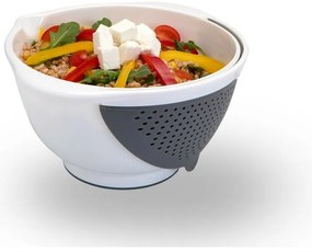 Fehér tál szűrővel 2v1, Ø 28 cm - Metaltex