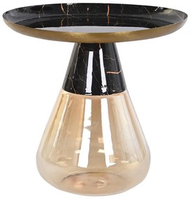 DELON-II design üveg/fém lerakóasztal - 50cm