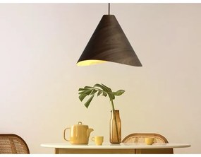 Tömörfa függőlámpa kábelen 1xE27/60W/230V, átmérő 45 cm, tömör diófa/kaucsukfa