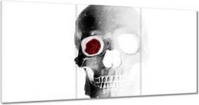 Vászonkép 120x60 Koponya rózsával Rózsa