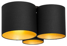 Mennyezeti lámpa fekete arannyal belül 3-lámpás - Multidrum