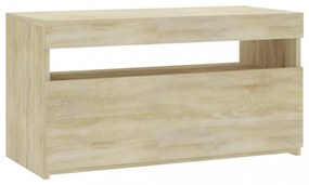 sonoma tölgy színű TV-szekrény LED-világítással 75 x 35 x 40 cm