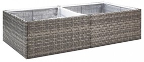 szürke polyrattan kerti ültetőláda 157 x 80 x 40 cm