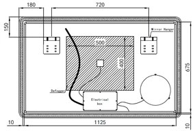 Fürdőszobai LED tükör 120x75cm | Páramentesítő - Kozmetikai tükör - Fényerő + színhőfok állítás - Digitális óra | Welland Luxury-Line G1094