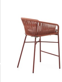 Yanet kerti bárszék terrakotta színű húrozással, magasság 85 cm - Kave Home