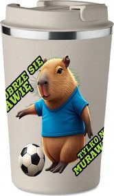 Prémium Termo Bögre fekete ajándék Vicces Kapibara a gyepen KT_572_