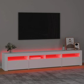 fekete TV-szekrény LED-világítással 210x35x40 cm