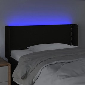fekete szövet LED-es fejtámla 103 x 16 x 78/88 cm
