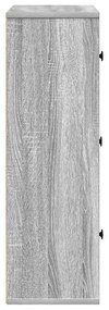 szürke sonoma színű szerelt fa könyvespolc 60x24x76,5 cm