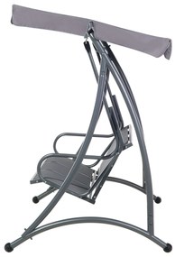 Szürke hintaágy - szövet és fém - BOGART Beliani