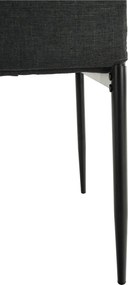 Étkezőszék, sötétszürke szövet/fekete fém, COLETA NOVA