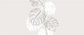 Kép - Vonalkép monstera N⁰3 (120x50 cm)