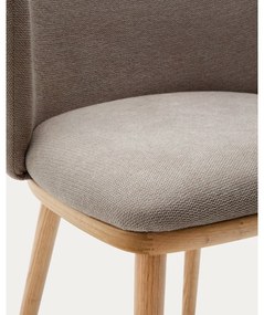 Világosbarna kárpitozott étkezőfotel Ciselia – Kave Home