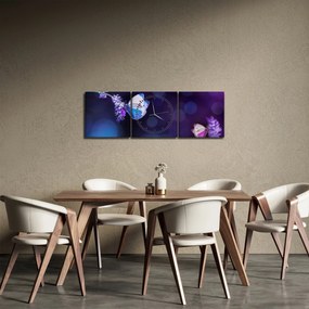 Kép - Pillangók a levendulán (órával) (90x30 cm)