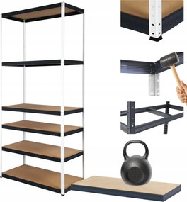 Tárolószekrény fém állvány Helios 196x75x35cm 6Px175kg Erős Lengyel