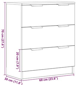 Fekete Tölgy Konyhai Szekrény 60x30x70 cm Műanyag Fa