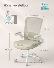 SONGMICS Ergonomikus irodai szék zabpehely-bézs színben