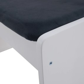 Sarokpad, fa, fehér/sötétszürke, ELODIE X1