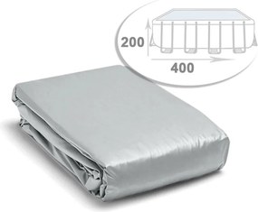 Medence belső fólia, Intex Prism Rectangular Frame, 400 x 200 x 100 cm, szürke, téglalap alakú, 3 rétegű PVC, leeresztő szeleppel, szűrő csatlakozással (13021)
