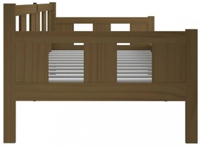 mézbarna tömör fenyőfa kanapéágy 90x200 cm