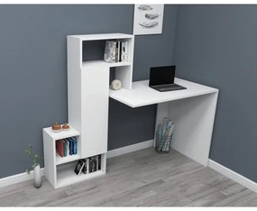 Munkaasztal polccal IRMAK 119x138,6 cm fehér