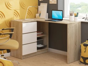 Sarok PC asztal Bodhi (szonoma tölgy + fehér) (B). Akció -14%. 1068825