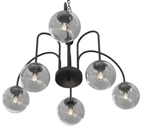 Csillár láncon CAMBRIDGE 6xE14/60W/230V fekete