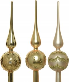 Karácsonyfadísz üveg arany csillámos 31cm