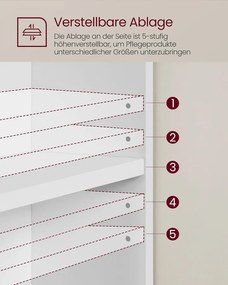 Vasagle Mosdó Alatti Szekrény 2 Fiókkal és Nyitott Polccal, 80 x 30 x 64 cm, Felhőfehér