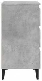 2 db betonszürke éjjeliszekrény fémlábakkal 40 x 35 x 69 cm