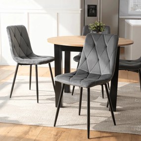 Krzesło ROBIN Szare Welurowe