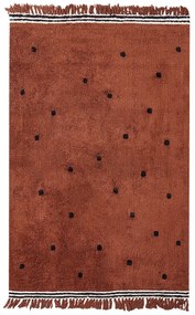 Barna pamut szőnyeg 140 x 200 cm LAZA Beliani