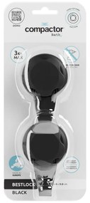 Bestlock Black Small Hooks 2 db fekete öntapadós fali akasztó - Compactor