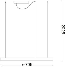 Ideal Lux - kábelen függő LED csillár ORACLE SLIM LED/37W/230V 2700K Ø 70 cm fekete
