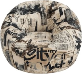 XL beltéri babzsákfotel – retro újság mintás